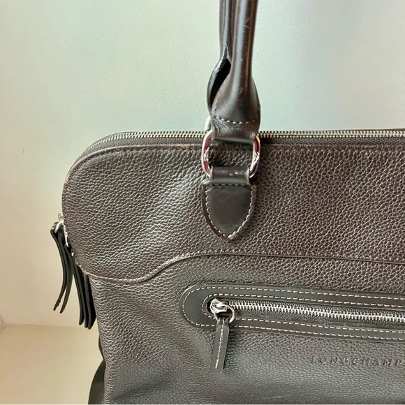 Longchamp Le Foulonné Shoulder Bag in Mocha Brown - Picture 4 of 14